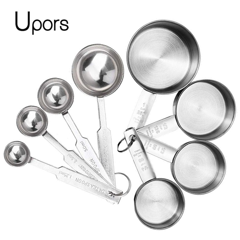 UPORS Measuring Cups Premium Stackable Kitchen Measuring Spoon Set  Stainless Steel Measuring Cups an