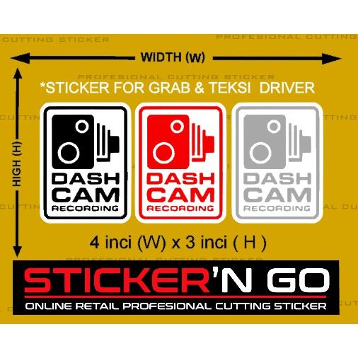 STICKER CUTTING CUSTOM DASH CAM RECORDING FOR GRAB TEKSI DESIGN ...