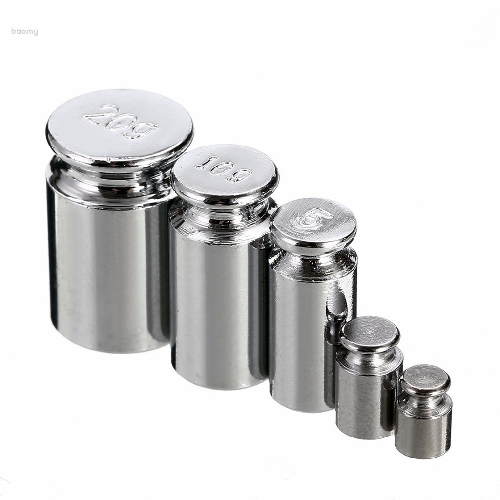5-Piece Chrome Plated Calibration Weights – 1g, 2g, 5g, 10g, 20g Precision Scale Test Kit