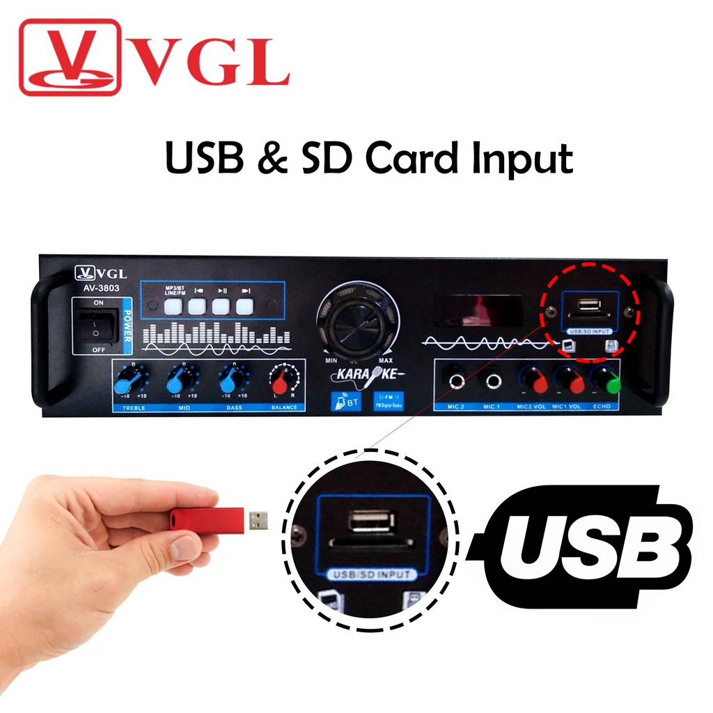 VGL BLUETOOTH AMPLIFIER ( AV-3803 ) | Shopee Philippines