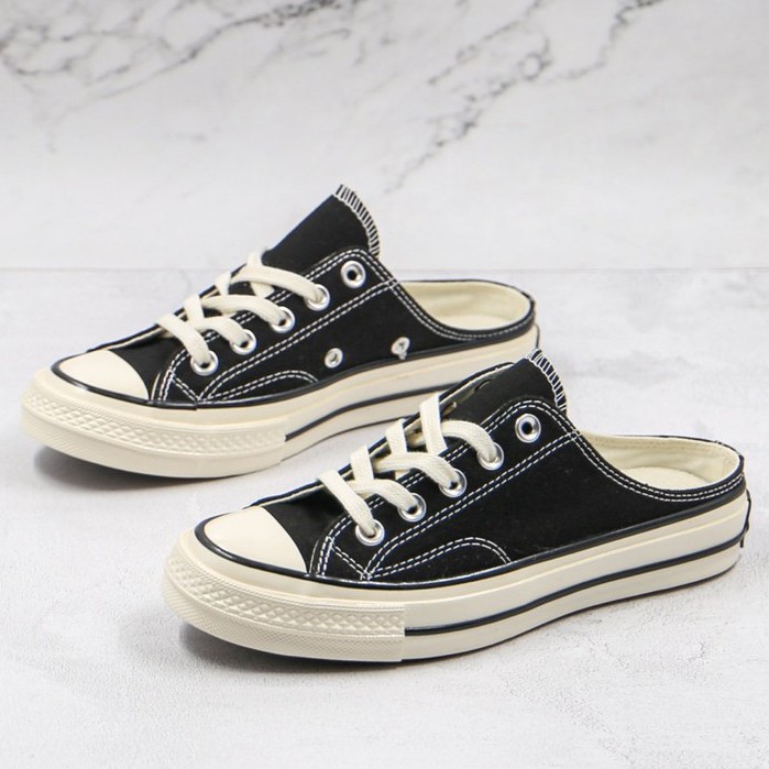 100 Authentic Converse1970s black half drag and pedal Casual Sneakers Shoes For Men and Women