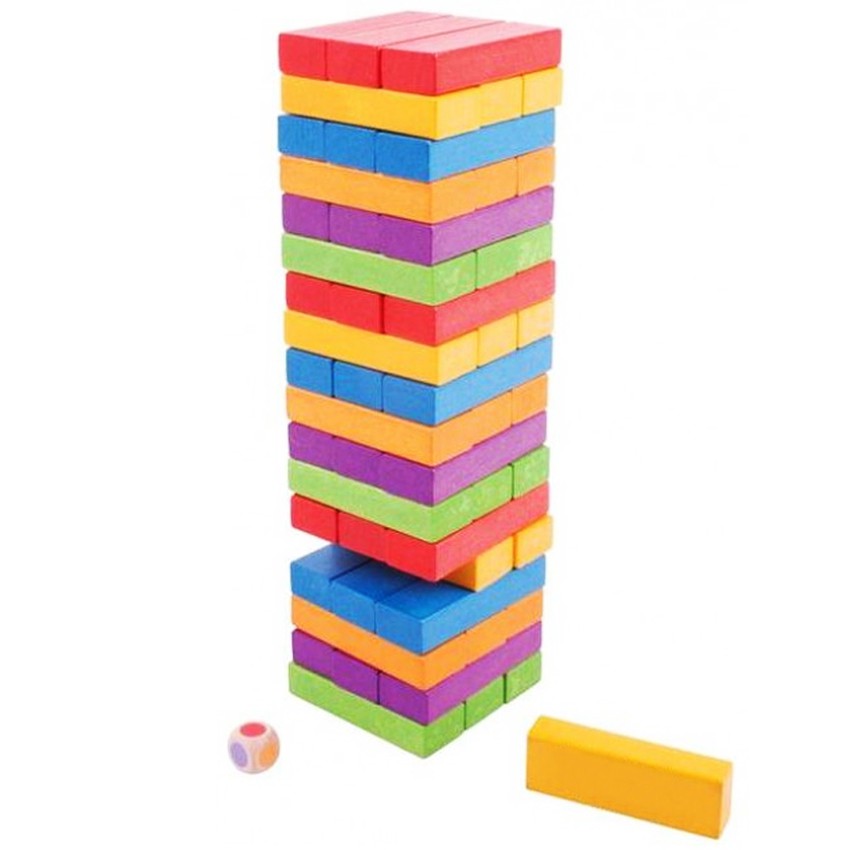 48 Pcs Colored Blocks Tower Classic Stacking Game Toy | Shopee Philippines