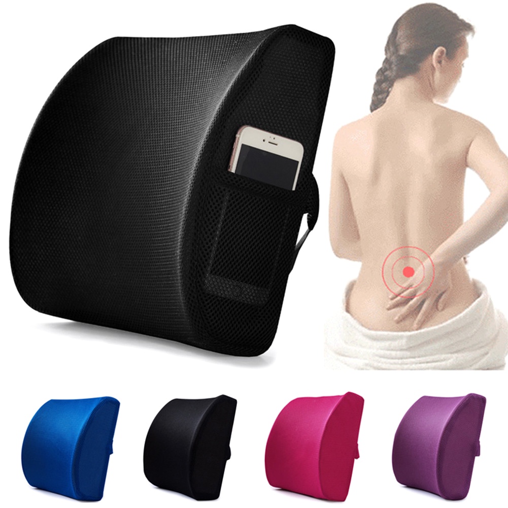 Orthopedic Memory Foam Seat Cushion Lumbar Pillow Relieve Hemorrhoids