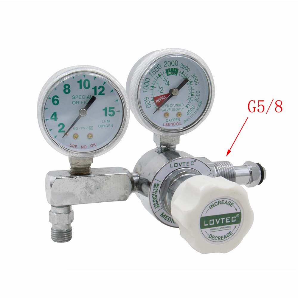 High Pressure Medical Oxygen Regulator Cga540 With Double Gauge Flow Meter Regulator For For 9605