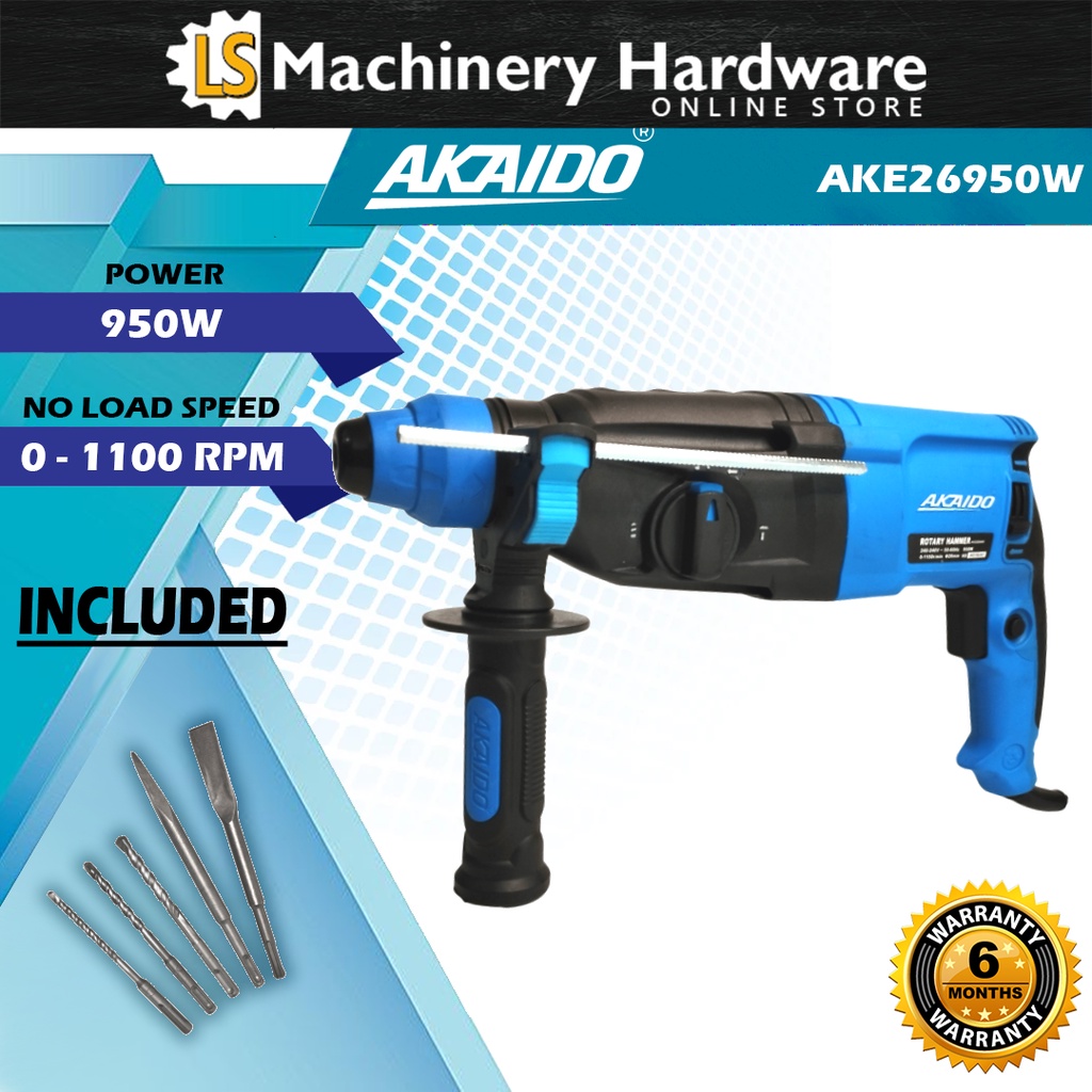 AKAIDO 950W ROTARY HAMMER AKE26950W - 6 Months Warranty - | Shopee ...