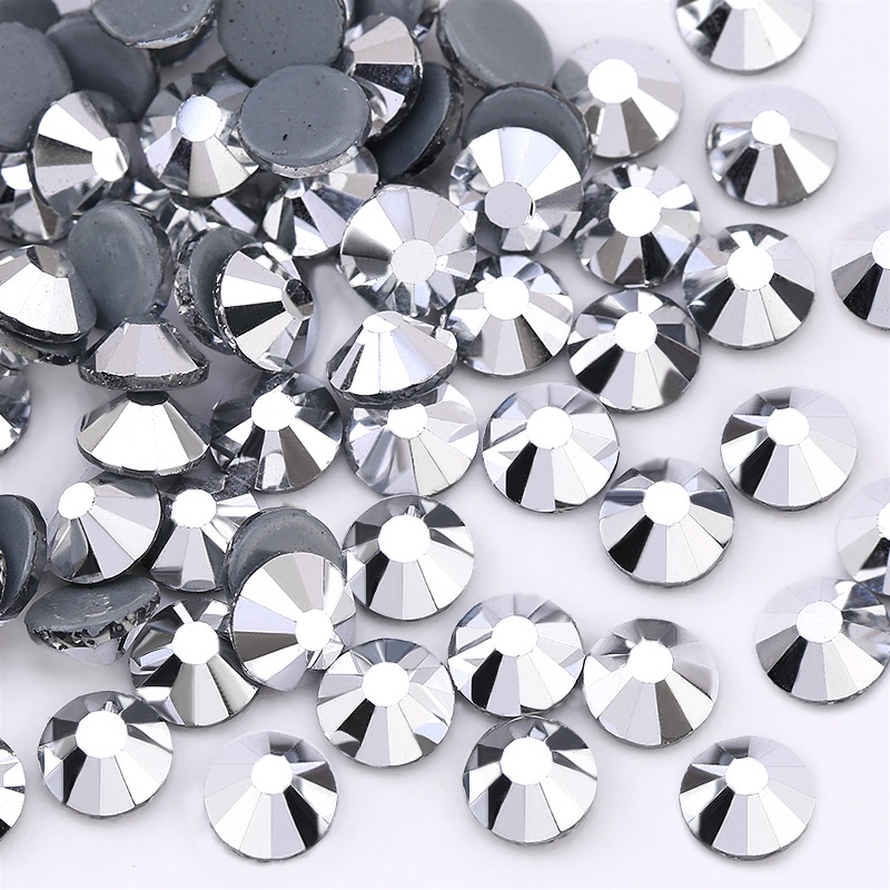 Silver SS6-SS30(3.8-6.5mm) Crystal glass Hot Fix Rhinestone/Iron On ...
