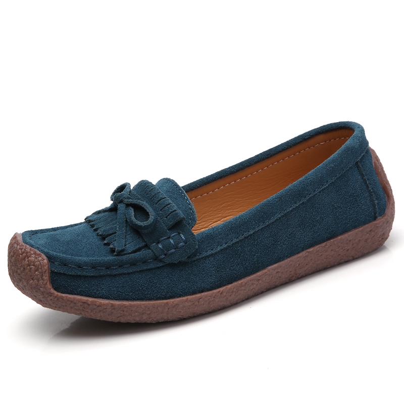 Bowknot Doll Shoes for Women Flats Cowhide Loafer Shoes Suede Leather Loafers Ladies Office Work Shoes Shopee Philippines