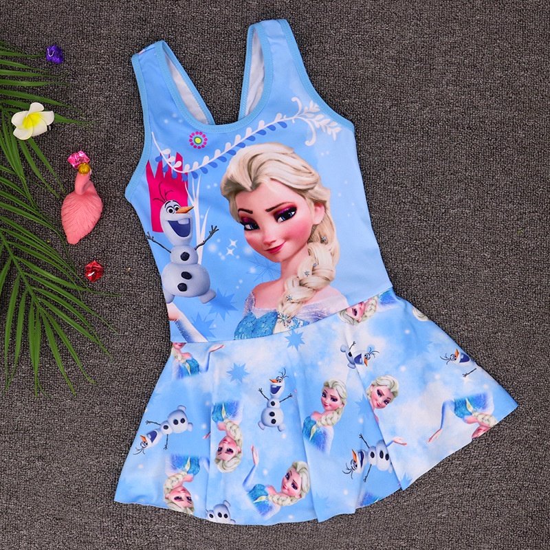 Cartoon Frozen Kids Baby Girls Swimwear Swimming Bathing Suit One Piece  Monokini Swimsuit Beachwear