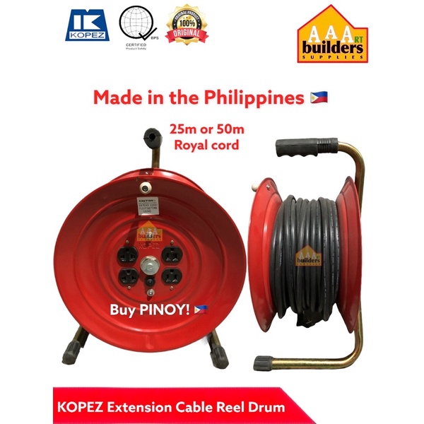 Kopez Extension Cable Reel Drum 25m or 50m or No cord