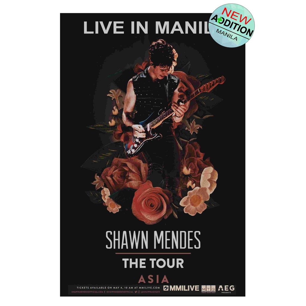 SHAWN MENDES THE TOUR ASIA POSTER Glossy Paper LARGE 33cm X 50cm