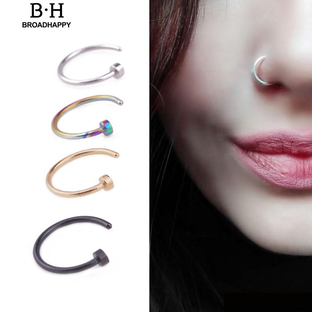 Pcs Fashion Stainless Steel Lip Nose Septum Ring Body Piercing Jewelry