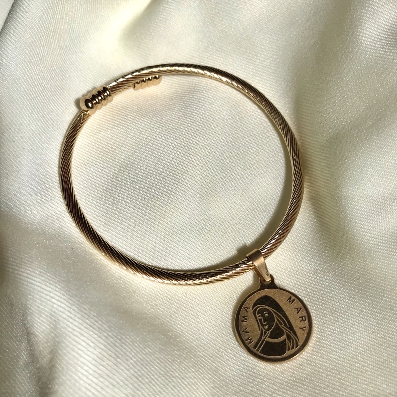 Mama Mary Gold Bangle NonTarnish (Religious item) Shopee Philippines