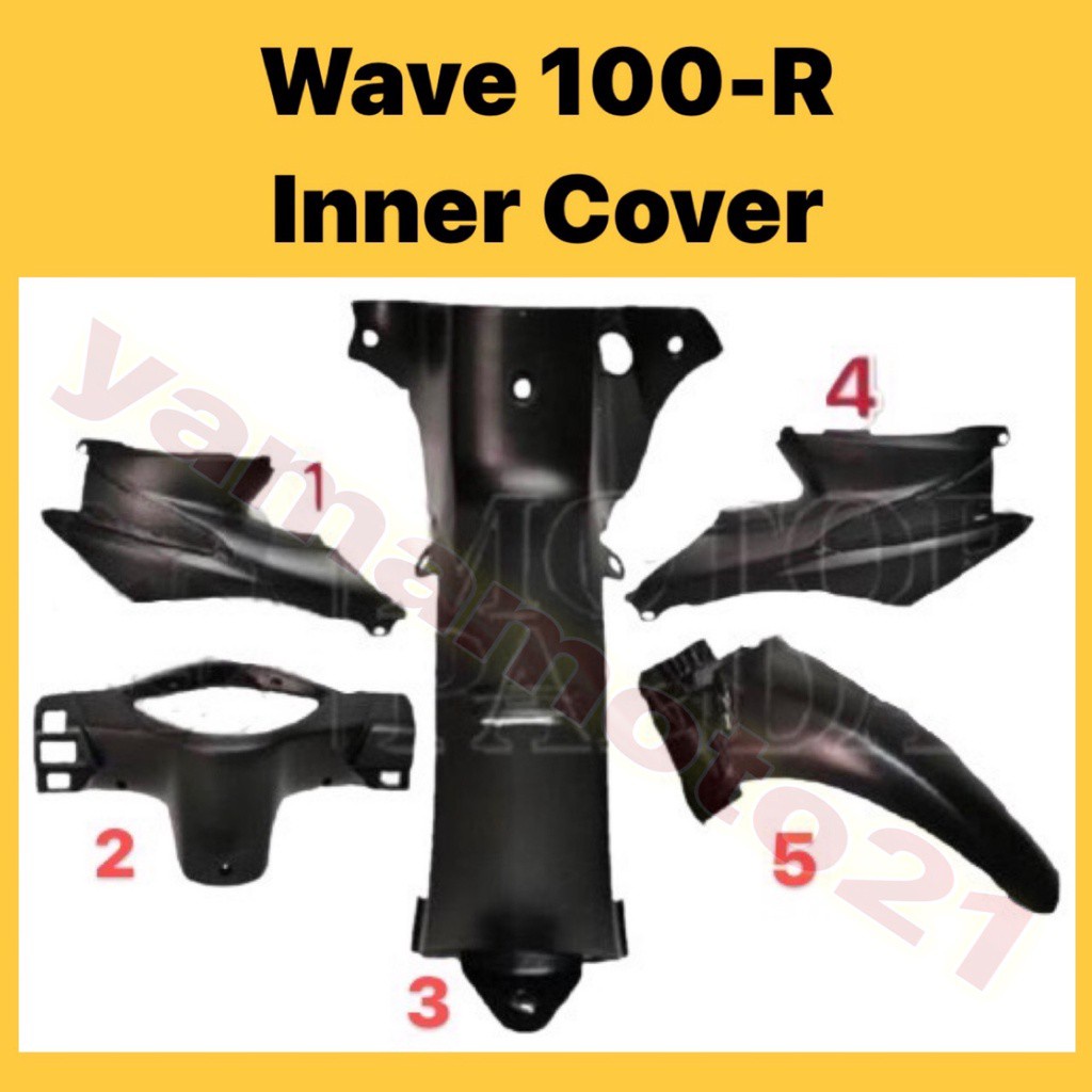 HONDA WAVE100R INNER COVER SET (NC) NO COLOUR PART COVER HITAM BLACK ...