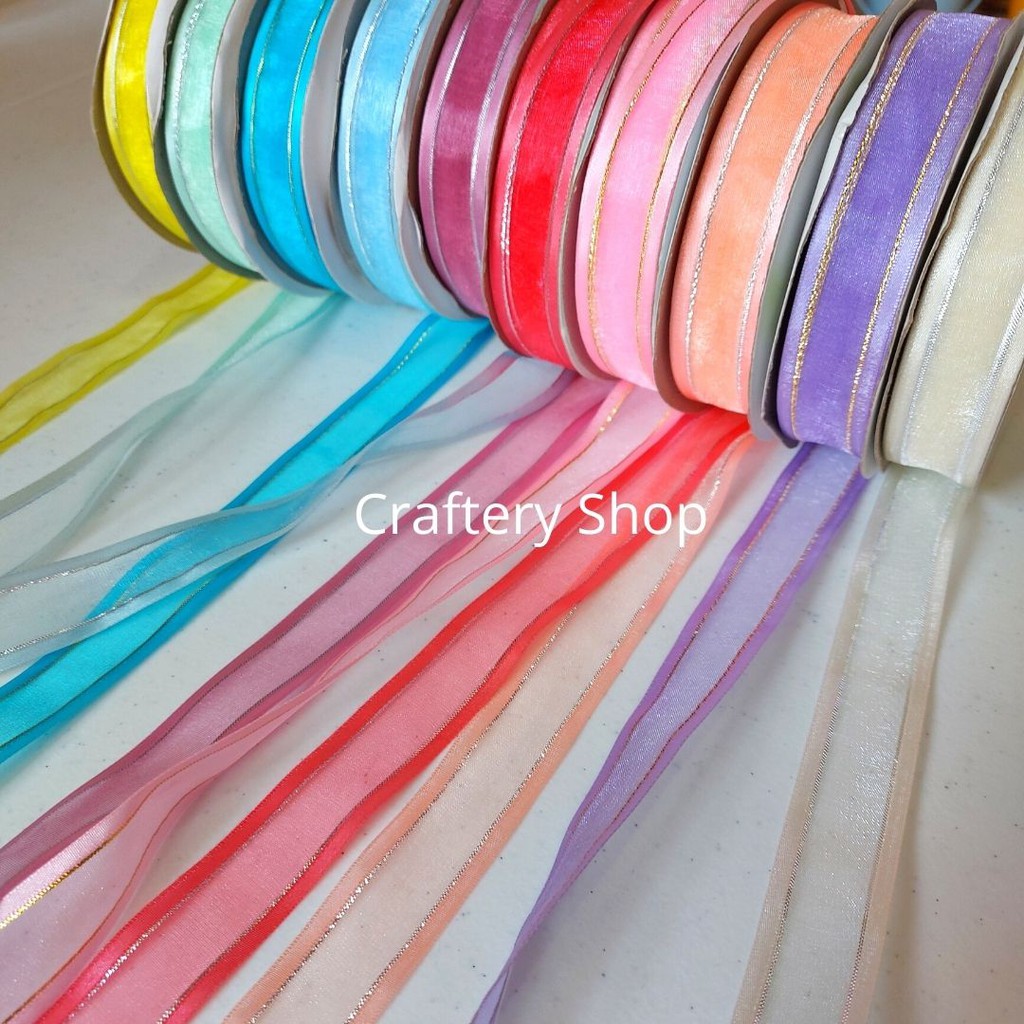 Ribbon Organza with Lining PART 2, 1 inch, 5 YARDS PER ORDER | Shopee ...