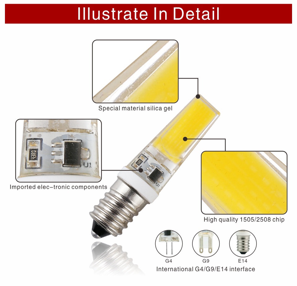 Got Liang G4 G9 E14 LED 3W 6W Light Bulb 12V 220V LED Lamp COB ...