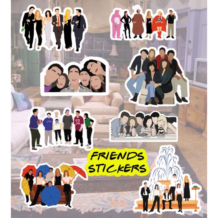 Friends TV Show Sticker Pack Ross Rachael Chandler Monica Phoebe