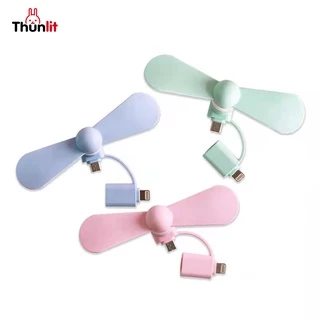 Thunlit Portable Phone Fan 2 in 1 Type-C Small Mini Fan for Mobile Phone