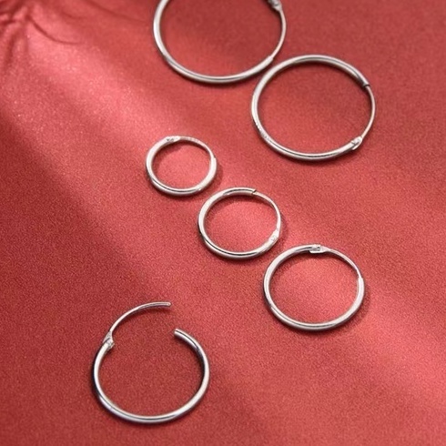 Sterling Silver Hoop Earrings Small Medium size Cartilage Piercing Earring For kids Women Men Girls Shopee Philippines
