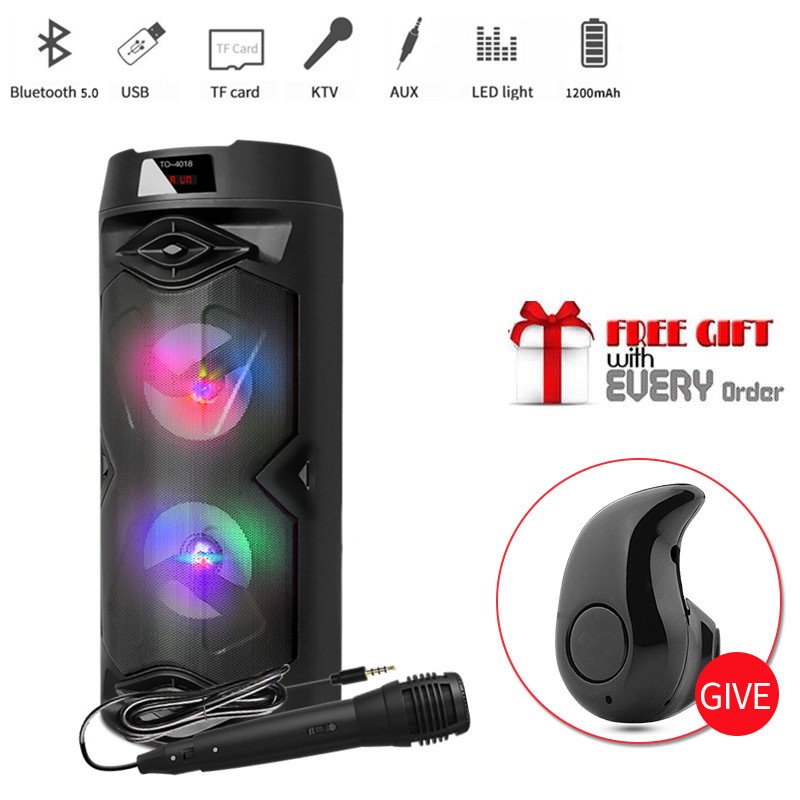 COD Double 4 inch Karaoke Stereo Wireless Bluetooth Speaker With Mic ...
