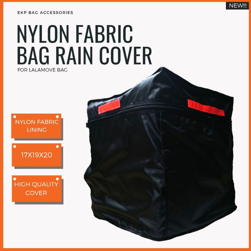 Lalamove bag cover with reflector (NYLON FABRIC LINING BLACK) Shopee