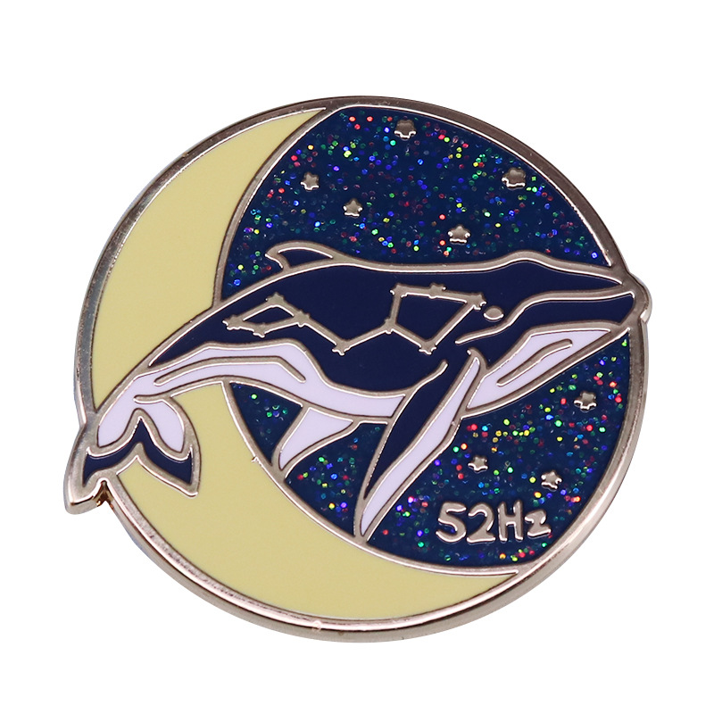 Blue Whale Enamel Pin Cute Brooch With Sea Life Ts For Music Lovers