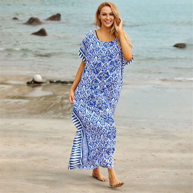 DN0306 Plus Size Cotton Beach Cover Ups 2021 Robe De Plage Pareo Beach ...