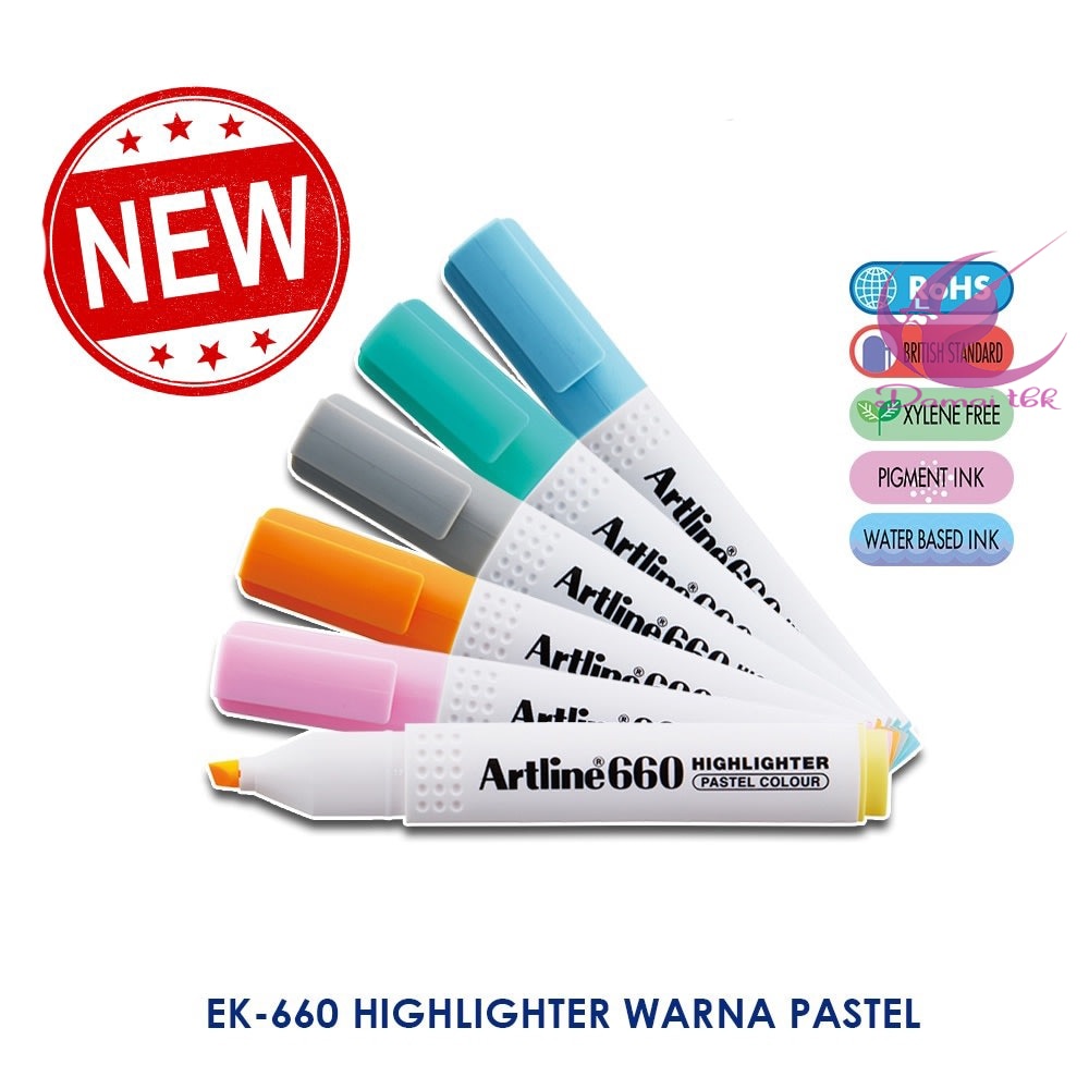 Artline Marker Highlighter Marker EK660 PASTEL Color Shopee Philippines