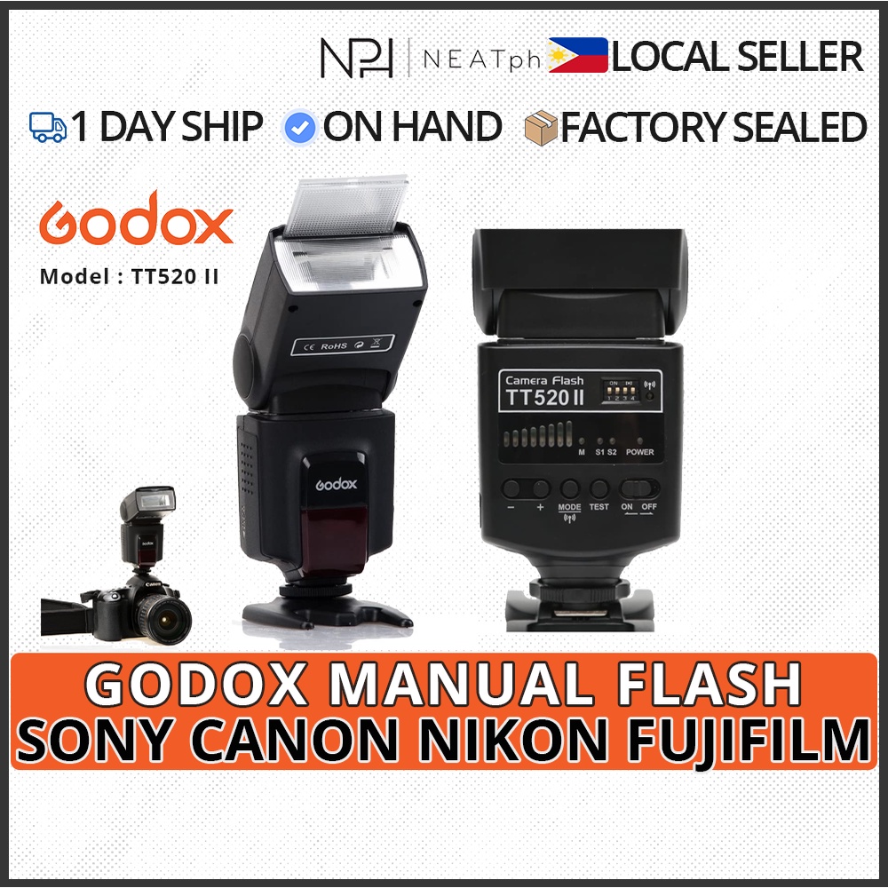 Godox TT520 II Manual Flash for DSLR Cameras by NeatPH | Shopee Philippines