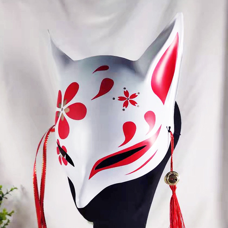 Japanese Anime Cosplay Masks Sakura Cat Cosplay Costume Face Cover Half Face Decor Masquerade