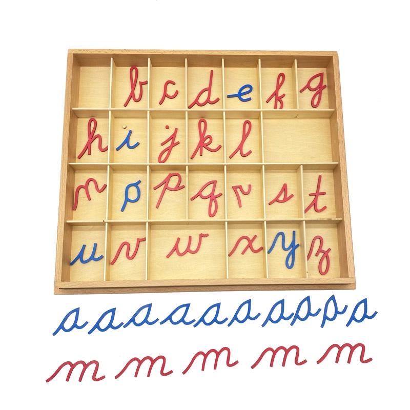 Treeyear Montessori Wooden Movable Cursive Alphabet with Box Preschool ...