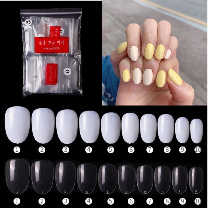 PVC False Nails Round Tip Shape (500 Pieces) | Shopee Philippines