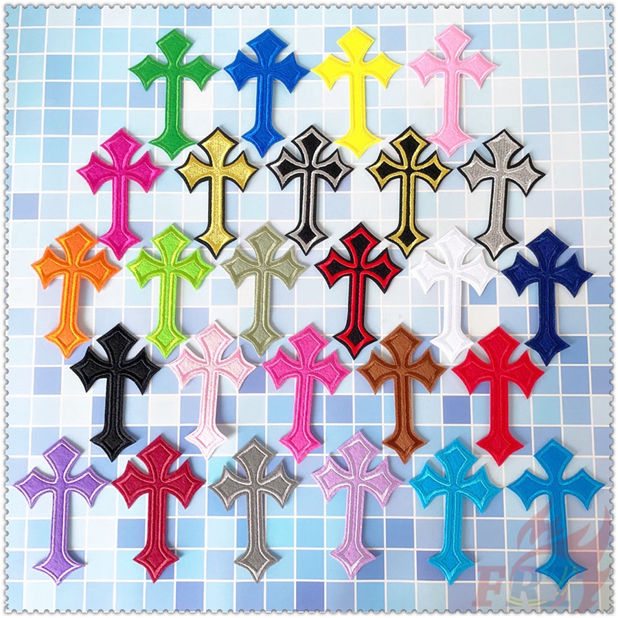 Colorful Cross （26 Colors）Iron-on Patch 1Pc Diy Embroidery Patch Sew on ...