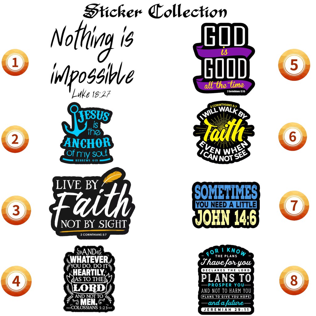 Bible Verse Sticker Vinyls Decals for Motorcycle / Cars Shopee