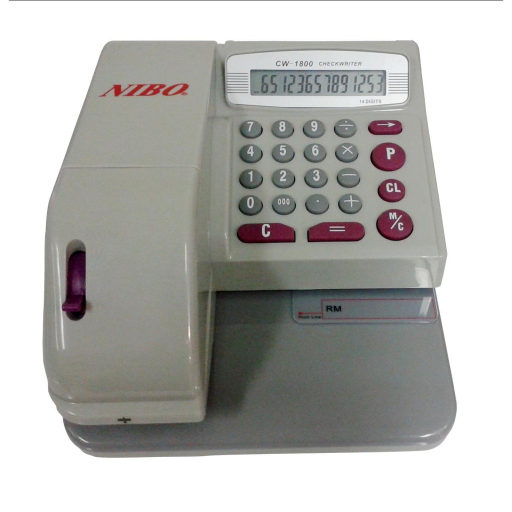 Electronic Check / Cheque Writer 14 Digits with calculator + 1 year