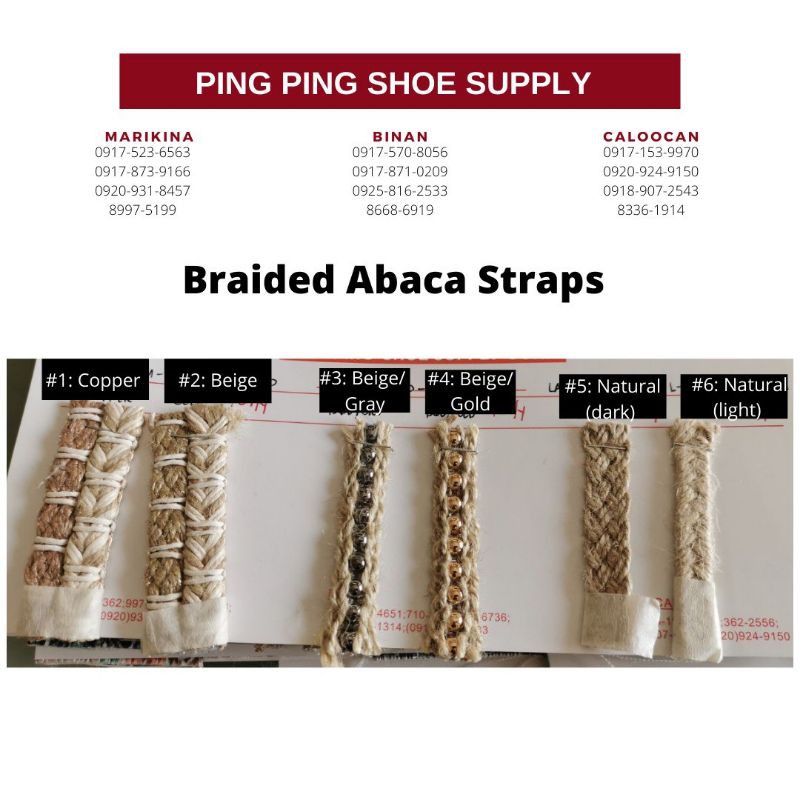 BRAIDED ABACA READYMADE STRAPS FOR SHOES, SANDALS, BAGS, CRAFTS, DIY ...