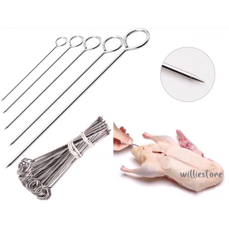 Stainless Steel BBQ Needle/Meat Goose Round Roast Skewer Stick ...