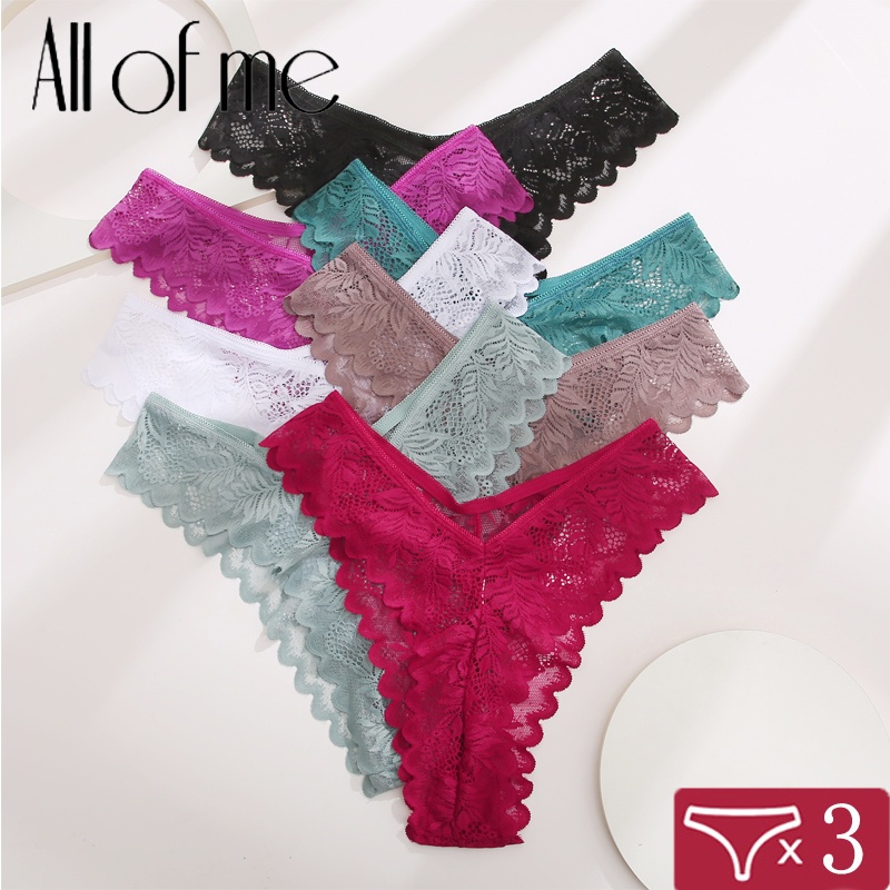 CuteByte 3 Pcs/Set Lace G-String Panty Women Sexy Girls Thongs ...