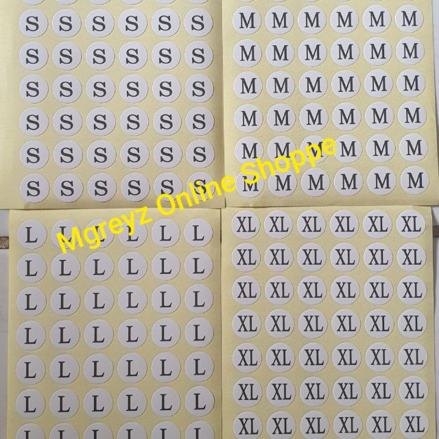 Size Label Sticker 5 pads (330 pcs) / 10pads (660pcs) | Shopee Philippines