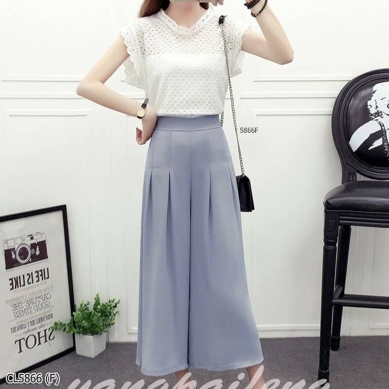 White Shirt + 5 Parts Pants Hanako Fabric Set Of 2 Shopee Philippines