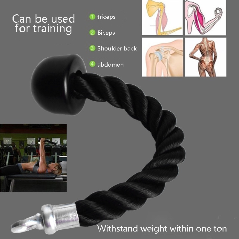 Pull Down Rope Single Grip Tricep Bicep Exercise Attachment Set for ...