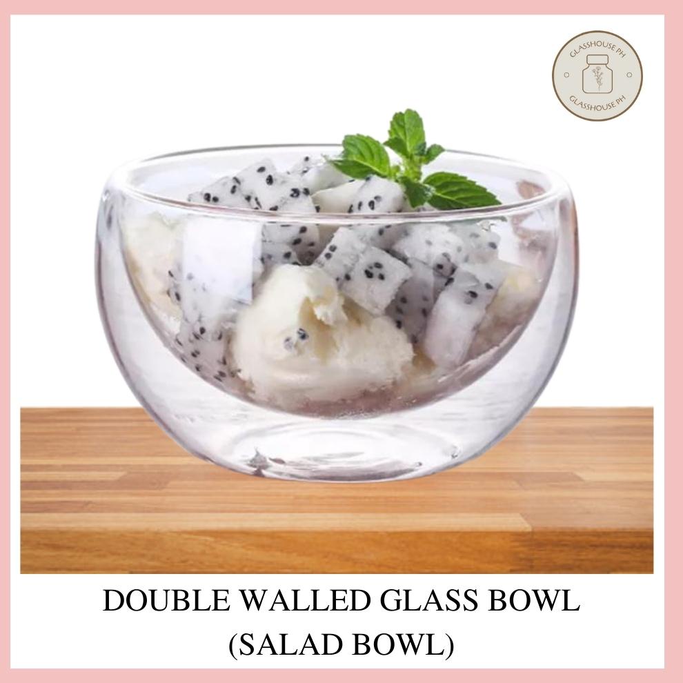 [ SALE ] DOUBLE WALLED GLASS BOWL / CEREAL AND FRUIT SALAD BOWL