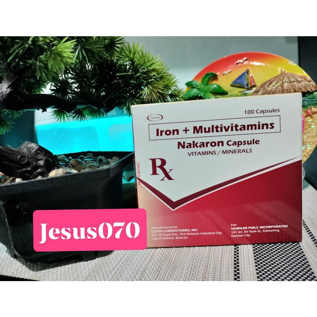 NAKARON (Ferrous Fumarate + Folic Acid + Vit B2 + B12) 100 Capsules in