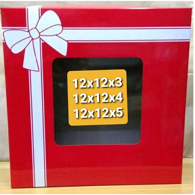 CAKE BOX RED/RIBBON DESIGN (10pcs) | Shopee Philippines