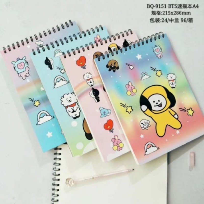 BT21 BTS Sketchpad Sketchbook Sketch Drawing Book Plain Papers