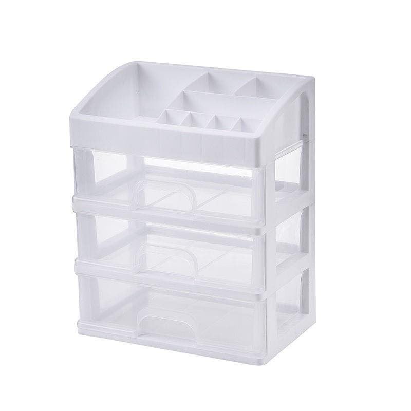 3 Layer With Drawer Cosmetic Desktop Organizer Table Makeup