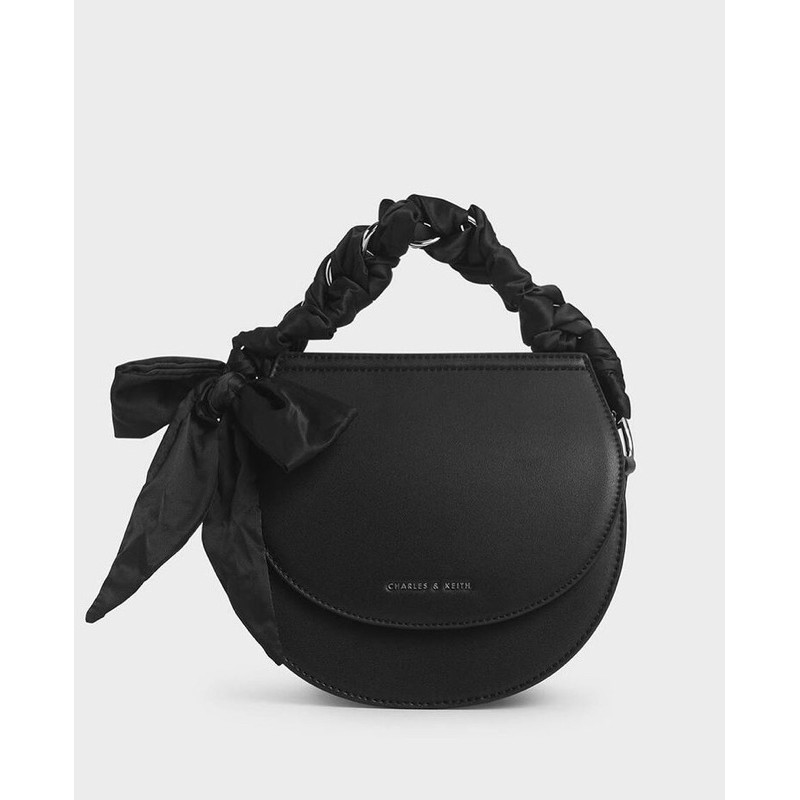 Charles Keith Satin Scarf Semi Circle Bag