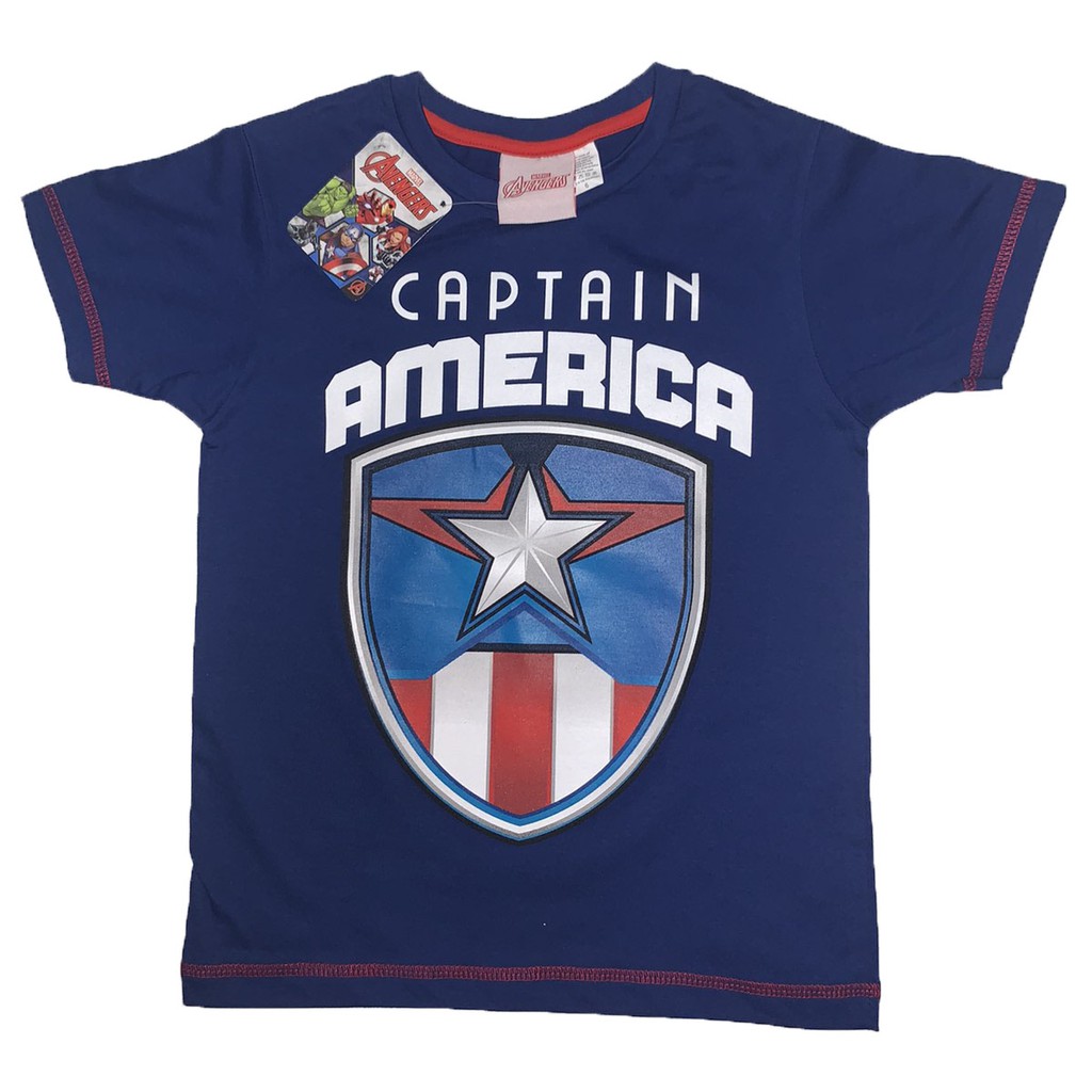 Captain america t shirt blue best sale