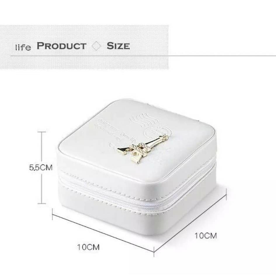 Plextone Portable Jewelry Stud Earrings Storage Box with Mirror