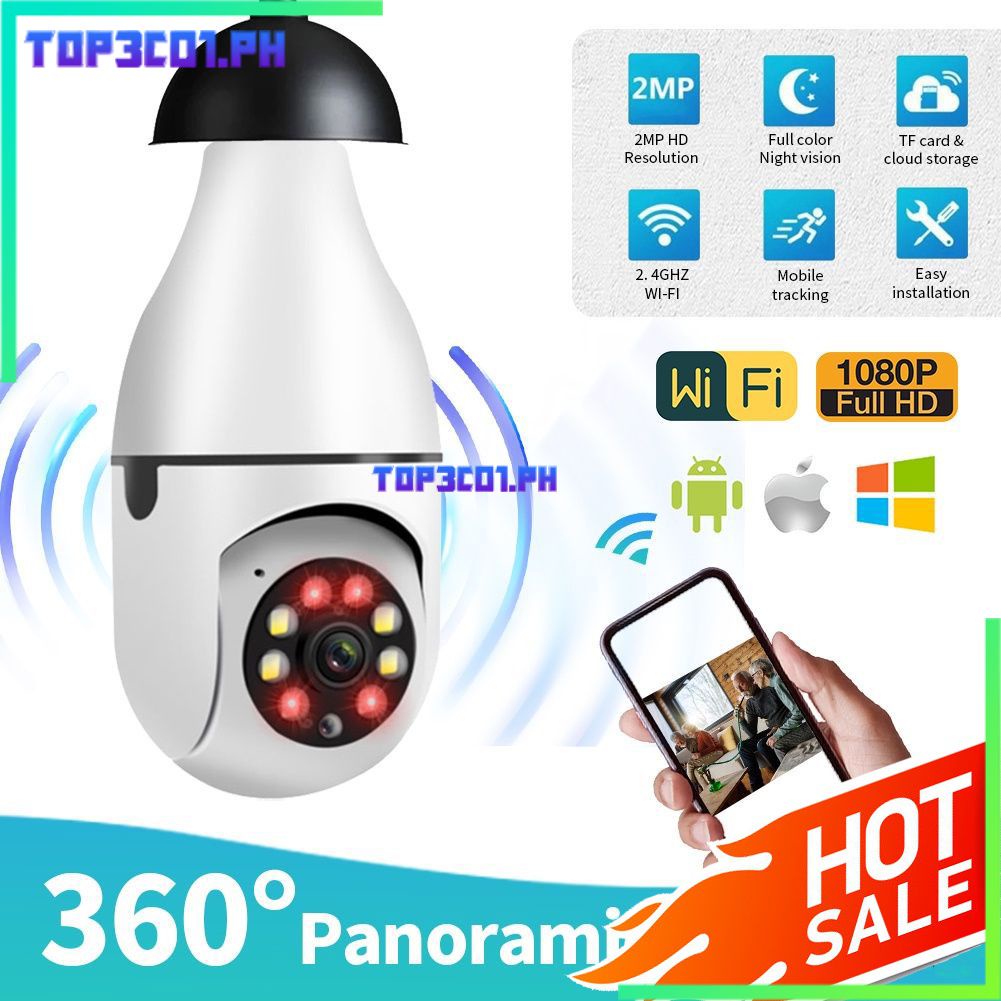 CCTV Bulb Camera 360 Panoramic Wireless 1080P Smart Security Camera ...