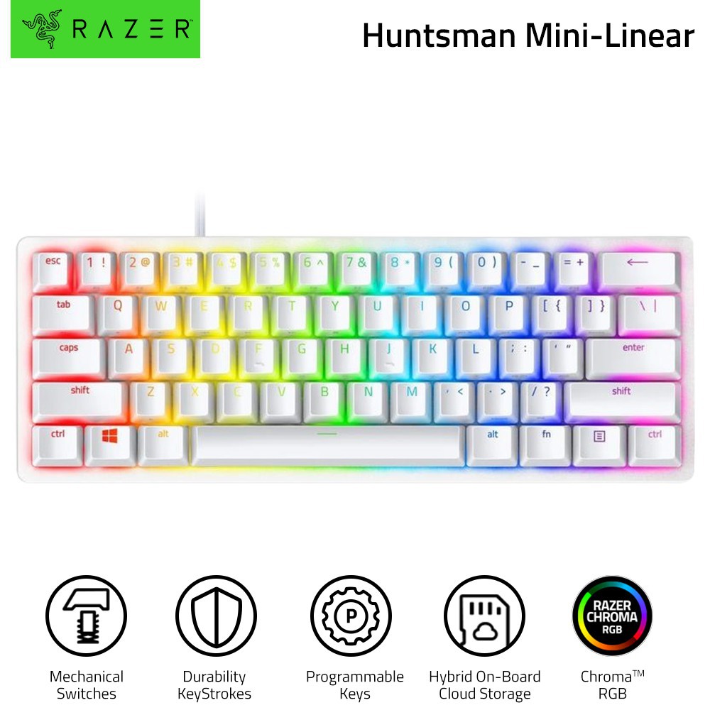 Razer Huntsman Mini 60% - Linear Red Optical Switch - US - Mercury
